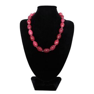 White House Black Market Dyed Red Jade Graduated Bead Necklace 16-18" New